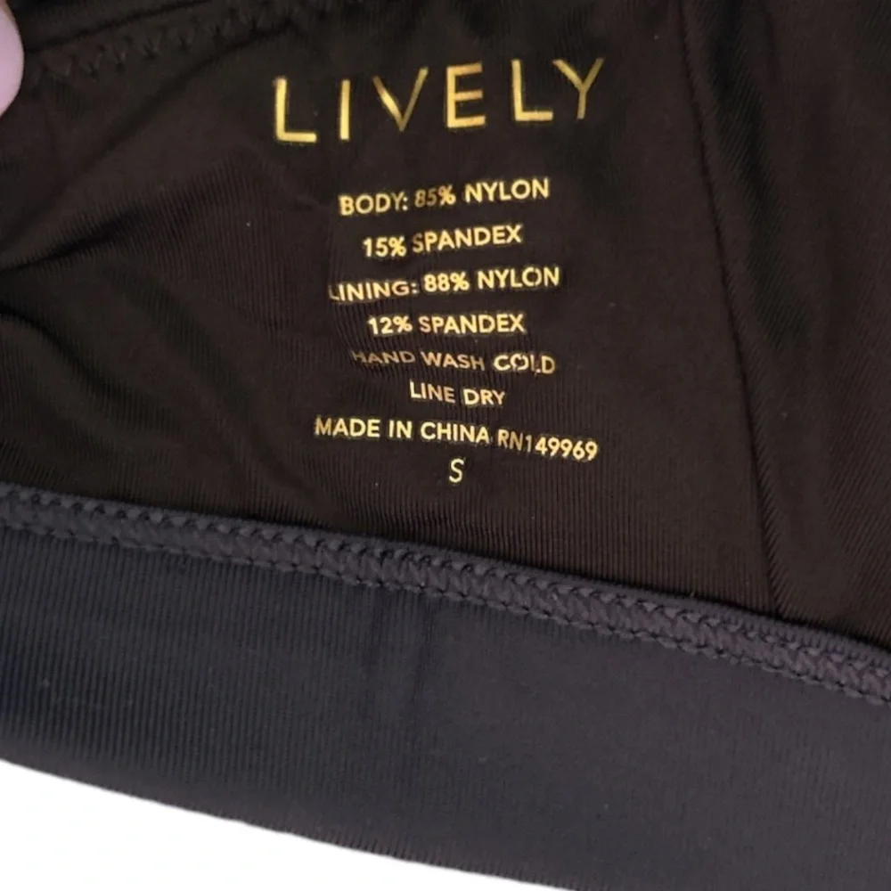 NWT, Lively Active Bra Swim Top, Jet Black & Navy, Size S - Picture 5 of 6